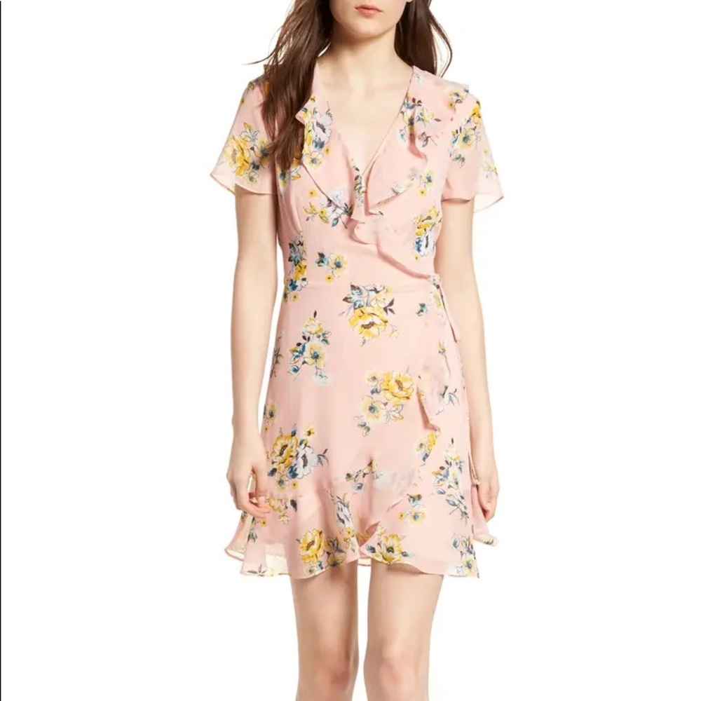 Lush floral wrap dress
